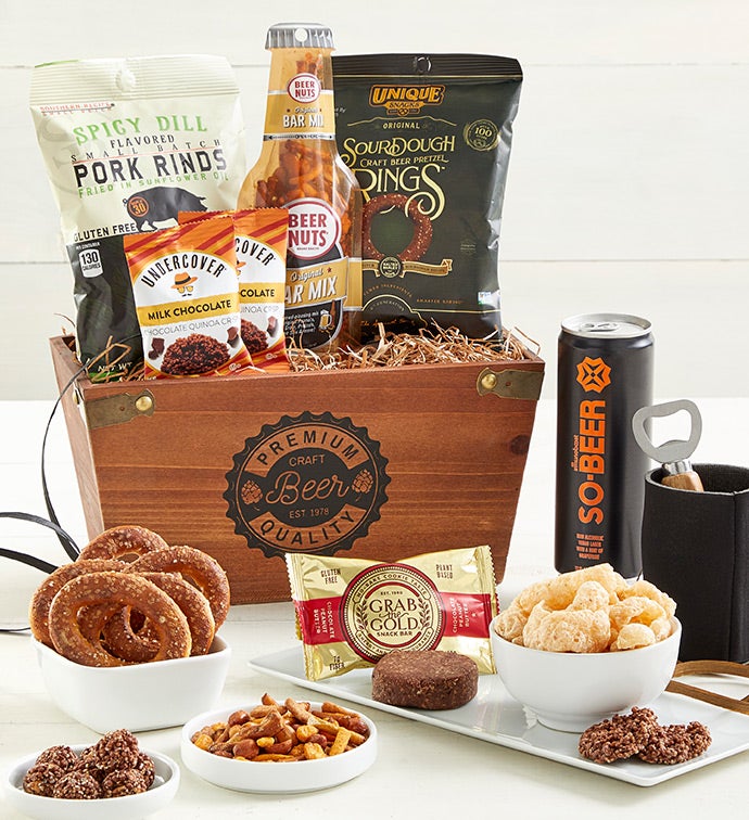 Vintage Beer Crate with Snacks